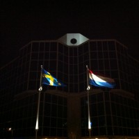 Licht in vlaggen hoofdkantoor IKEA